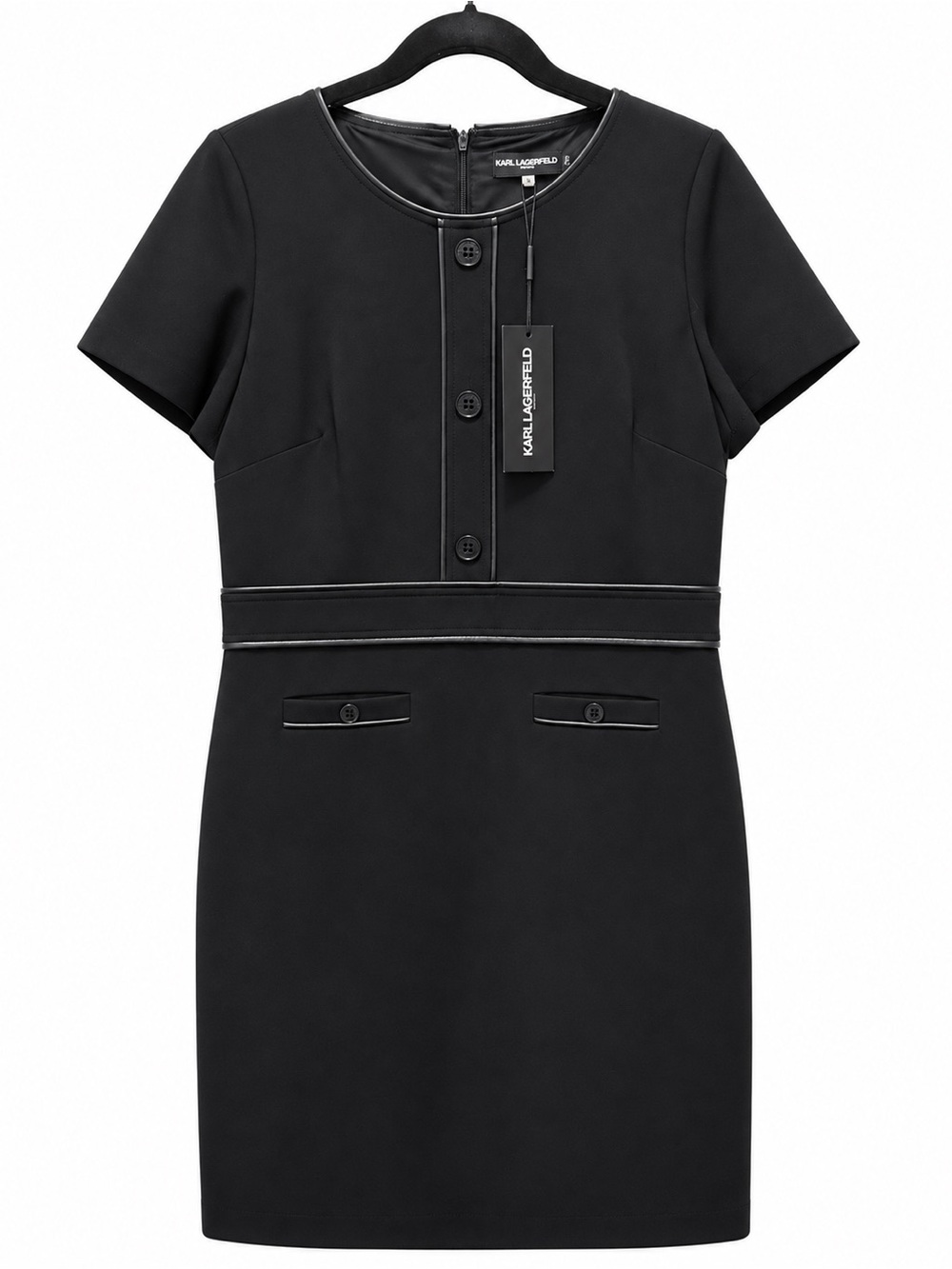 Karl Lagerfeld Black Short-Sleeve Sheath Dress